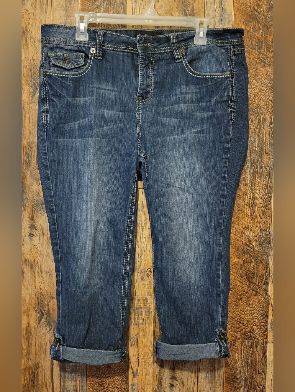 Royalty For Me Dark Blue Stretch Capri Pants